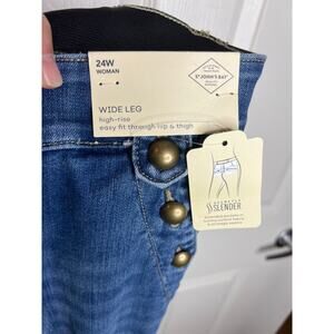 St. John's Bay Women's Wide Leg Sailor Jeans Blue NEW ~ Size 24W